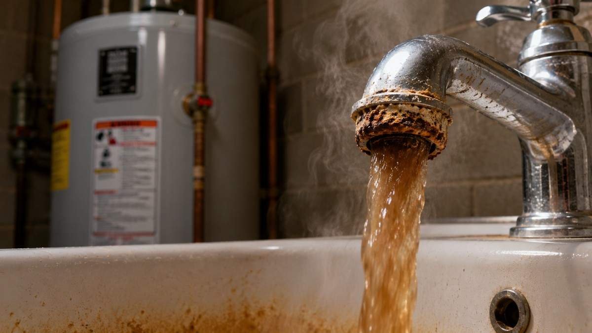 Rusty or Colored Hot Water
